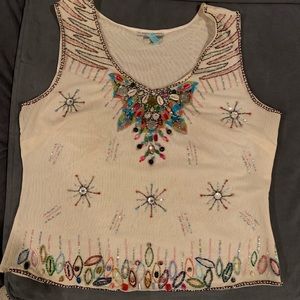 Beautiful beaded top Xl